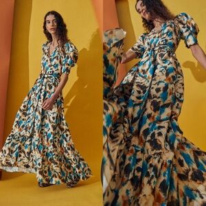 Hunter Bell Rebekah Belted Dress Puff sleeves Size Small​​​